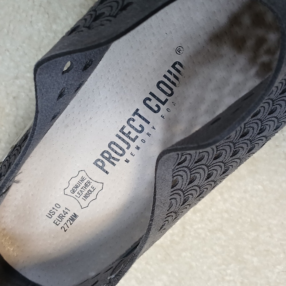 Project Cloud Womens Gray Leather Platform Loafer… - image 3